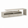 Mobile TV con ripiano rialzato crema in MDF 180 x 40 x 75 cm