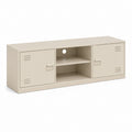 Mobile TV basso beige in acciaio verniciato con 2 ante e 2 vani aperti 120 x 40 x 50 cm