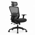 Sedia da ufficio ergonomica nera in rete di poliestere con poggiatesta e supporto lombare 66 x 66 x 116-126 cm