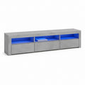 Mobile TV con LED grigio cemento in MDF rettangolare 180 x 40 x 50 cm
