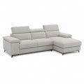 Divano angolare con chaise longue destra grigio in poliestere 280 x 170 x 100 cm